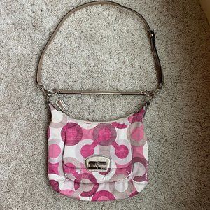 Coach Kristin Graphic Hobo Pink/Silver/Sequin